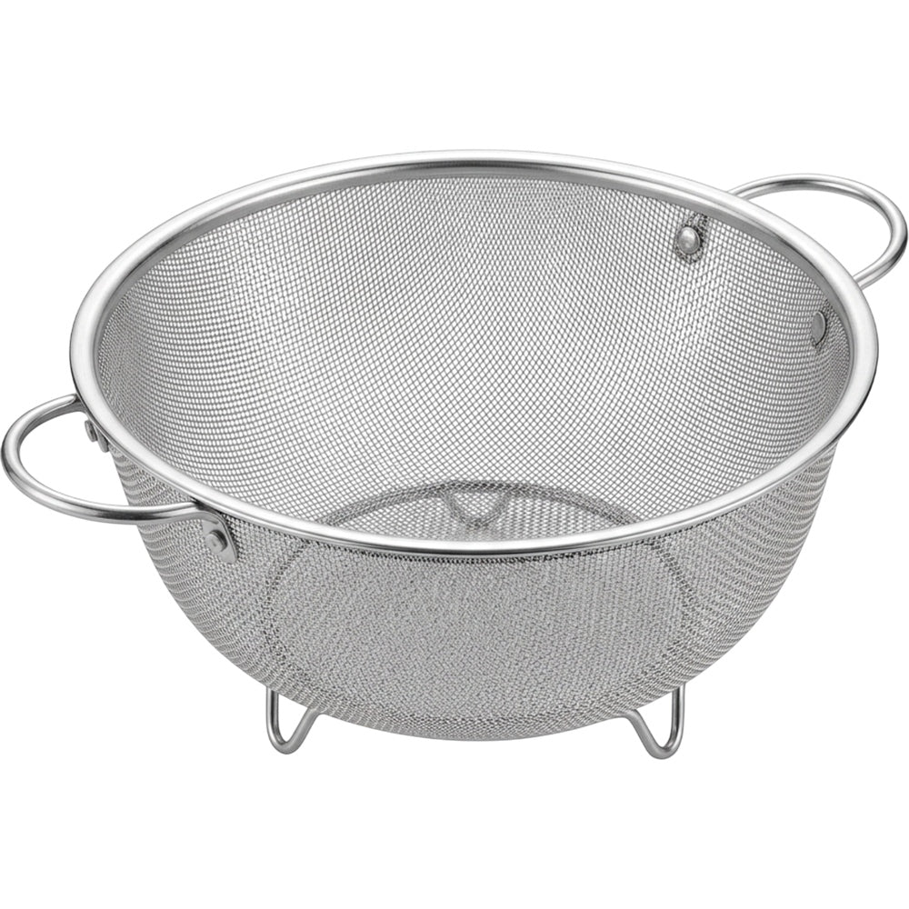 Zbwnd Round Fine Mesh Colander with Two Handles and Three Feet 26 cm - Product view